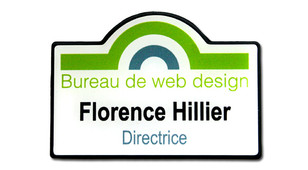 Shaped plastic name badges - Black border and white background | www.namebadgesinternational.ie